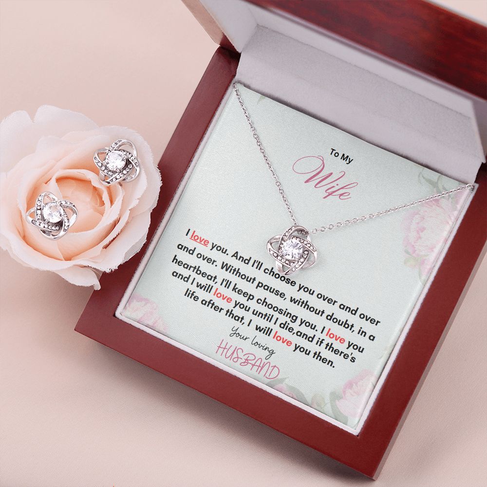 Love Knot Earring and Necklace Set