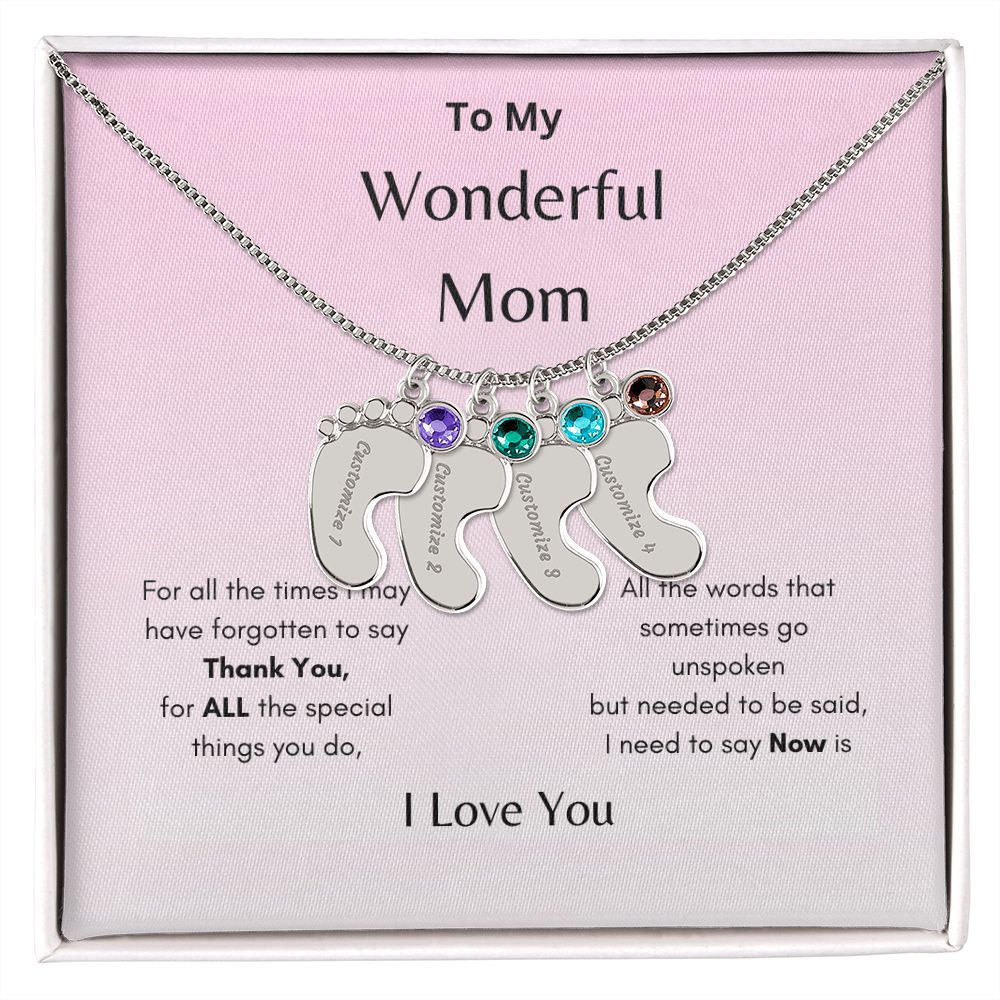 Engraved Baby's Feet Necklace On sale now! Hurry while supplies last!