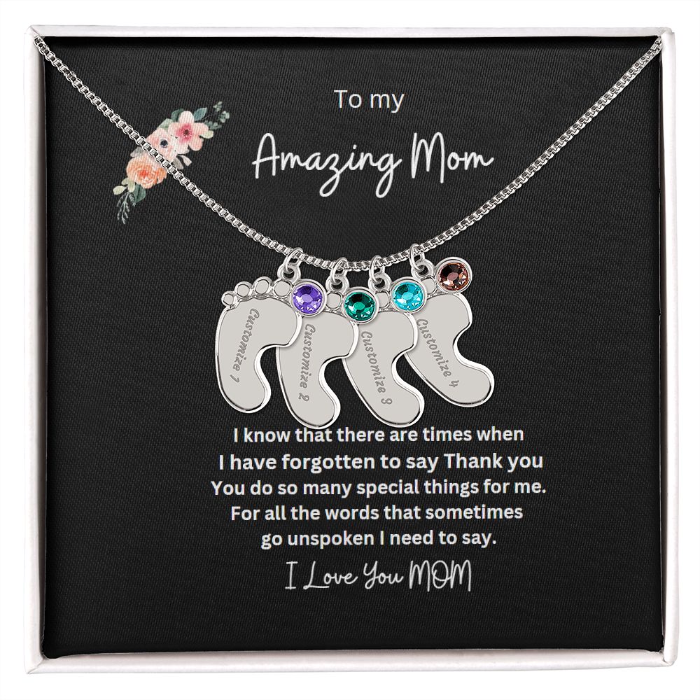Engraved Baby Feet Necklace Now 50 % off