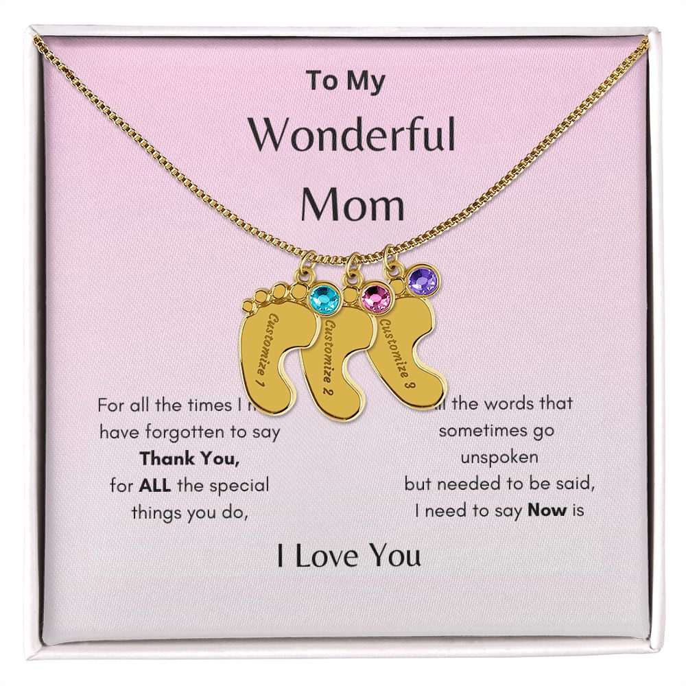 Engraved Baby's Feet Necklace On sale now! Hurry while supplies last!