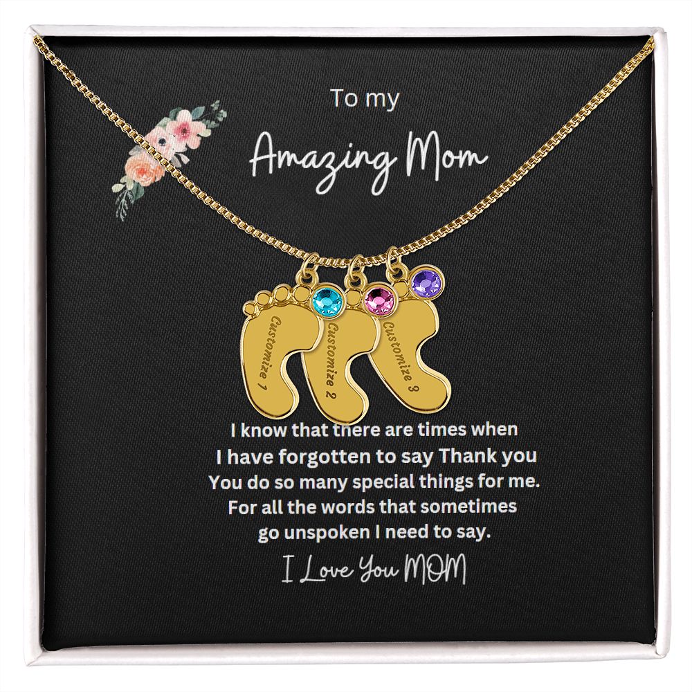 Engraved Baby Feet Necklace Now 50 % off