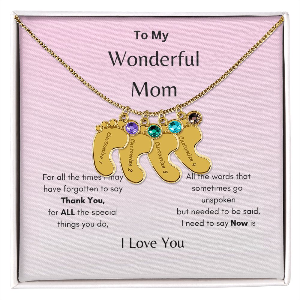 Engraved Baby's Feet Necklace On sale now! Hurry while supplies last!