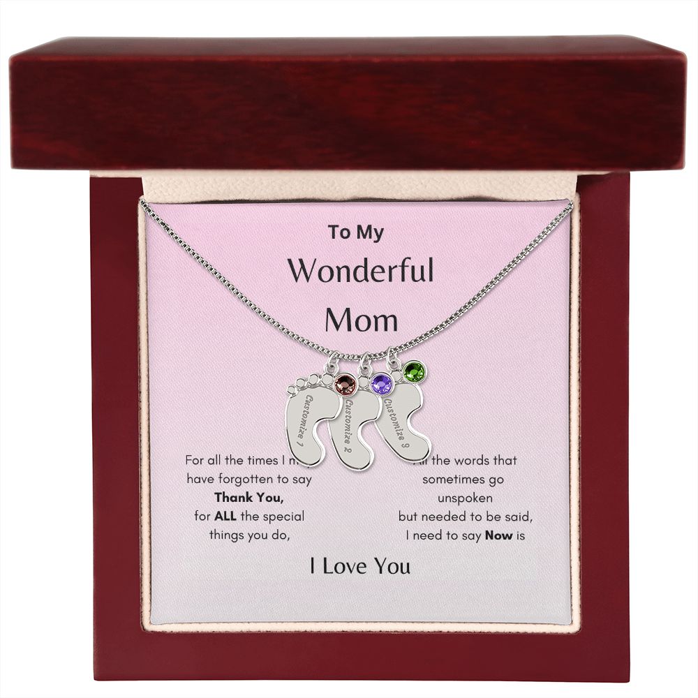 Engraved Baby's Feet Necklace On sale now! Hurry while supplies last!