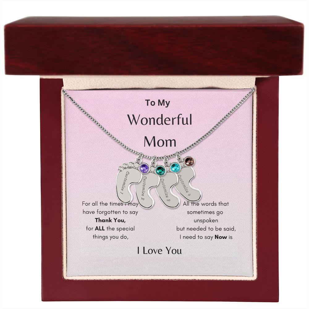 Engraved Baby's Feet Necklace On sale now! Hurry while supplies last!