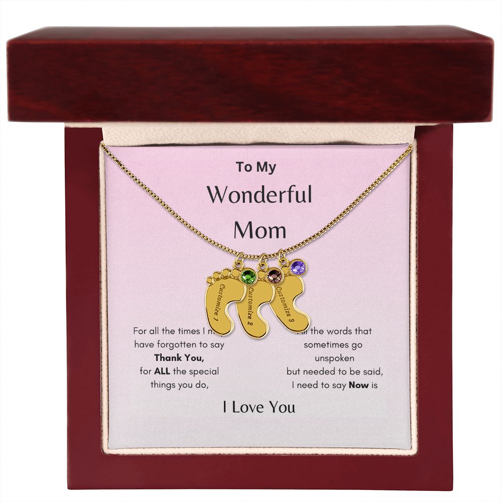 Engraved Baby's Feet Necklace On sale now! Hurry while supplies last!