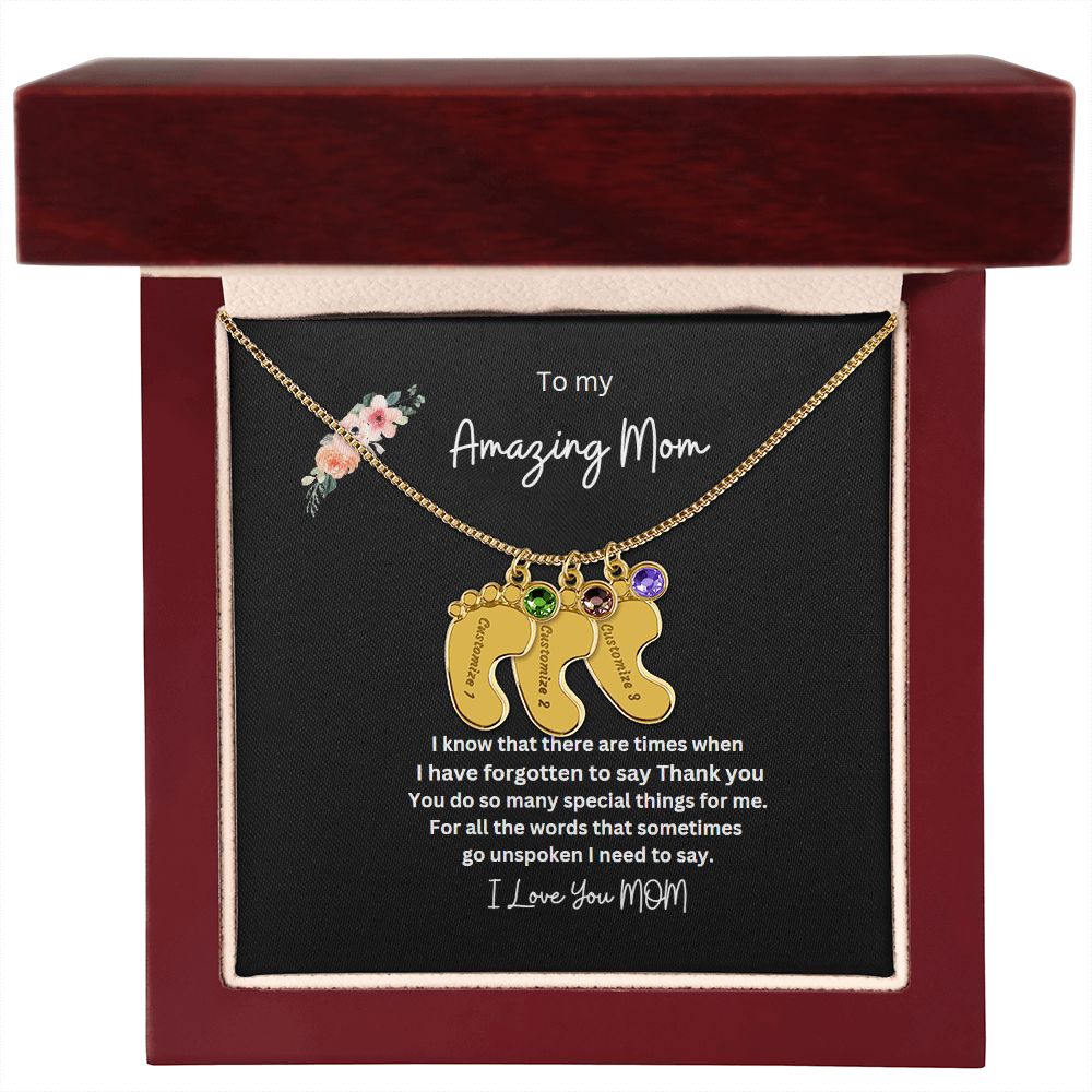 Engraved Baby Feet Necklace Now 50 % off