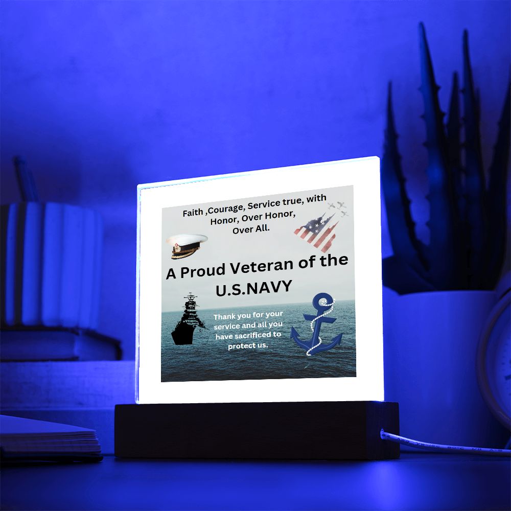 U.S. Navy Acrylic Plaque On sale now for 50 % off ! Hurry and order while supply lasts!