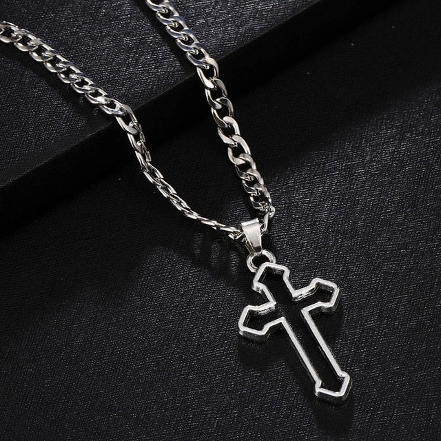 Fast and Furious Movies Actor Dominic Toretto Rhinestone Cross Crystal Pendant Chain Necklace Men Jewelry