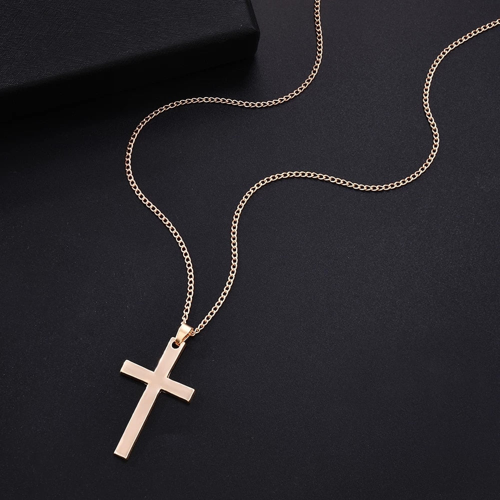 Fast and Furious Movies Actor Dominic Toretto Rhinestone Cross Crystal Pendant Chain Necklace Men Jewelry