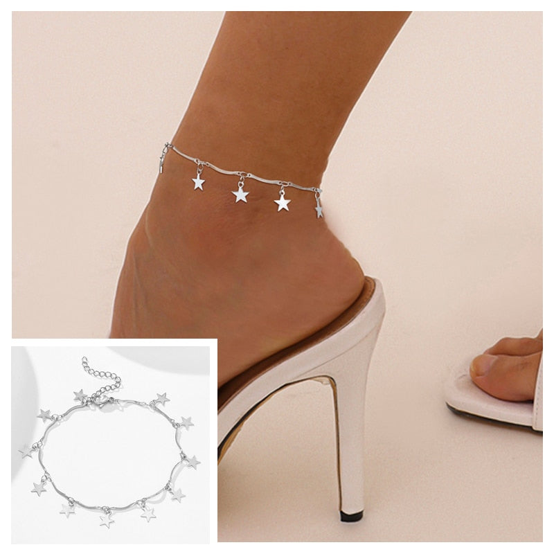 Snake Chain Anklet for Women Girls Adjustable Summer Beach Chain Anklet Bracelet Mother's Day Gifts Stainless Steel Not Allergic