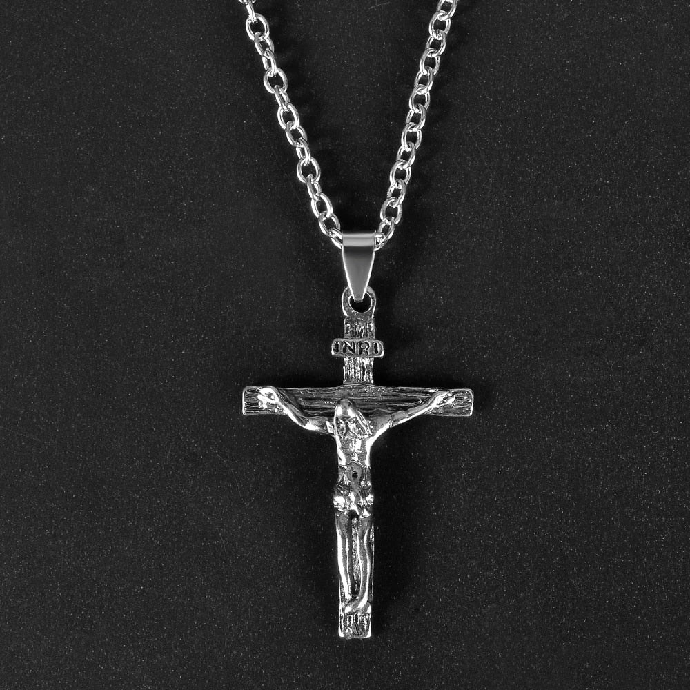 Fast and Furious Movies Actor Dominic Toretto Rhinestone Cross Crystal Pendant Chain Necklace Men Jewelry