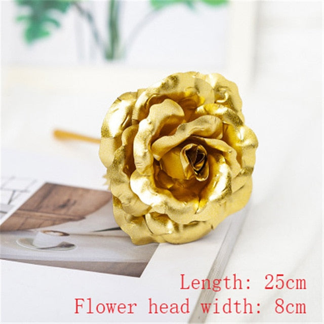 A Gift for Girlfriend Eternal Rose LED Light Foil Flower In Glass Cover Mothers Day, Wedding ,favors Bridesmaid Gift
