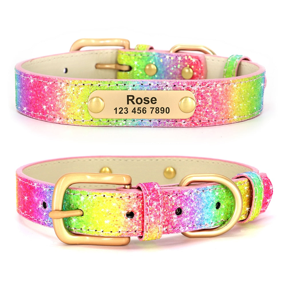 Leather Cat Collar Personalized Cat Collar For Puppy Small Dogs Pet Kitten Nameplate Collar Free Engraving Adjustable