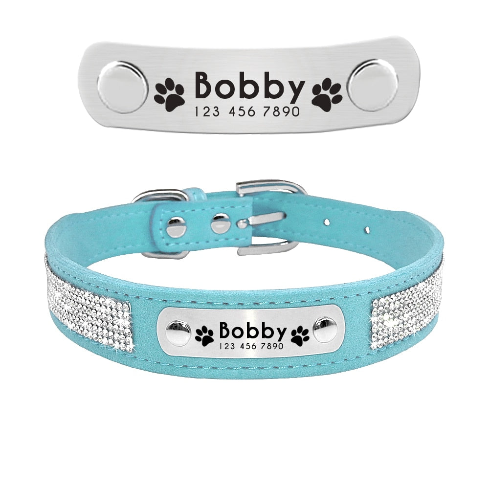 Leather Cat Collar Personalized Cat Collar For Puppy Small Dogs Pet Kitten Nameplate Collar Free Engraving Adjustable