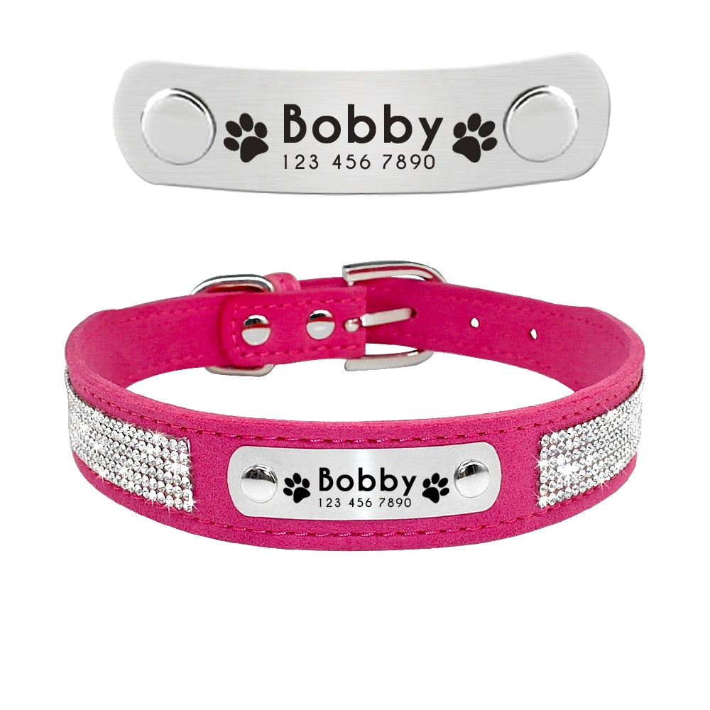 Leather Cat Collar Personalized Cat Collar For Puppy Small Dogs Pet Kitten Nameplate Collar Free Engraving Adjustable