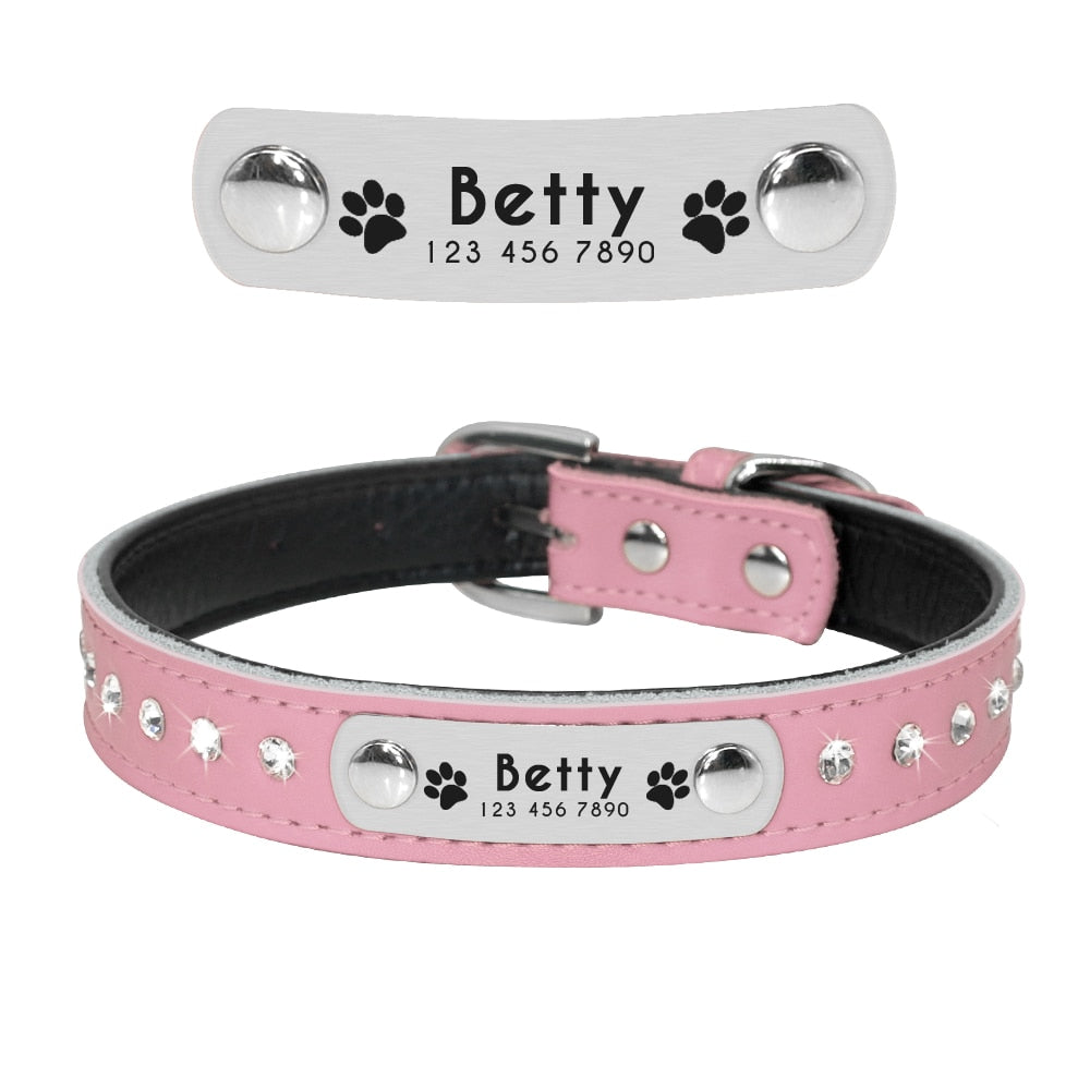 Leather Cat Collar Personalized Cat Collar For Puppy Small Dogs Pet Kitten Nameplate Collar Free Engraving Adjustable
