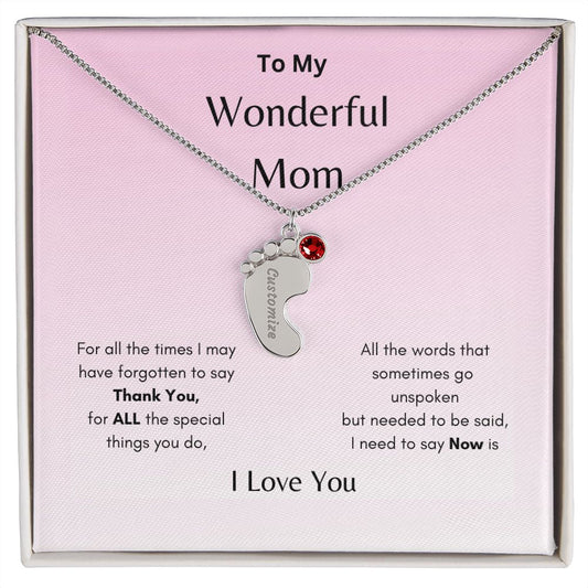 Engraved Baby's Feet Necklace   On sale now! Hurry while supplies last!
