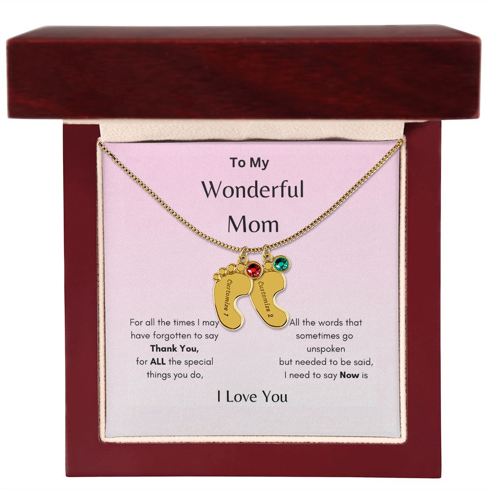 Engraved Baby's Feet Necklace   On sale now! Hurry while supplies last!