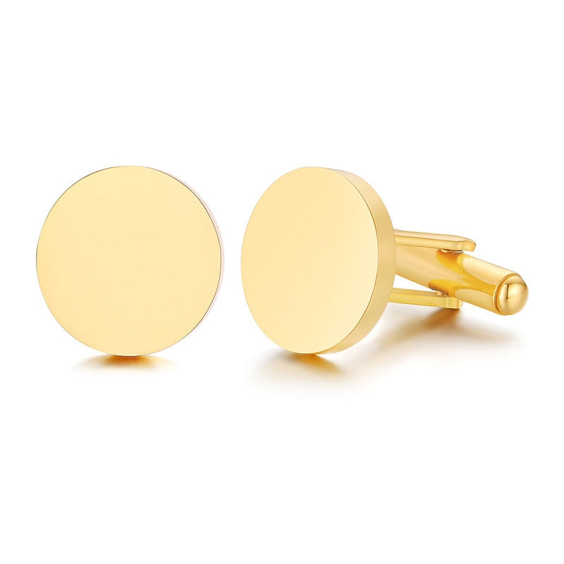 Engrave Initial Cufflinks for Wedding Birthday Groomsmen Gift Stainless Steel Cufflinks Statement Jewelry