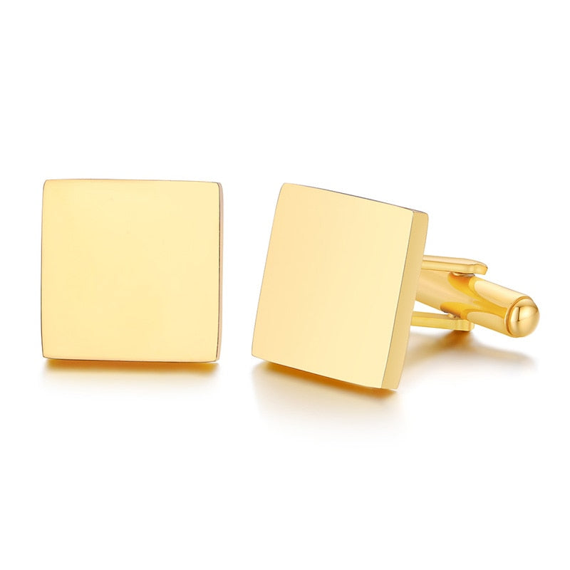 Engrave Initial Cufflinks for Wedding Birthday Groomsmen Gift Stainless Steel Cufflinks Statement Jewelry