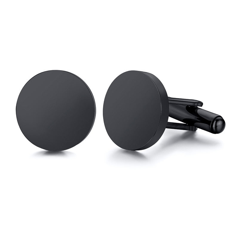 Engrave Initial Cufflinks for Wedding Birthday Groomsmen Gift Stainless Steel Cufflinks Statement Jewelry