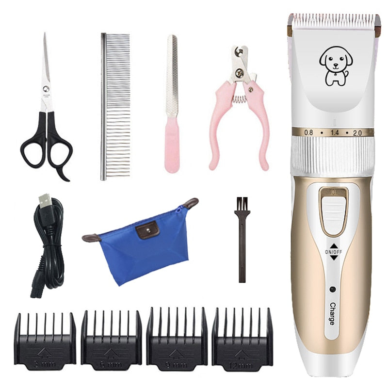 Pet Clipper Electric Pet Hair Trimmer Shaver Rechargeable Pet Dog Cat Low-Noise Hair Clipper Grooming Shaver Cut Machine Set