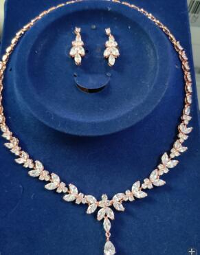 Emmaya Exquisite Jewelry Sets For Women Wedding Party Accessories Cubic Zircon Stud Earrings &amp; Necklace Gift