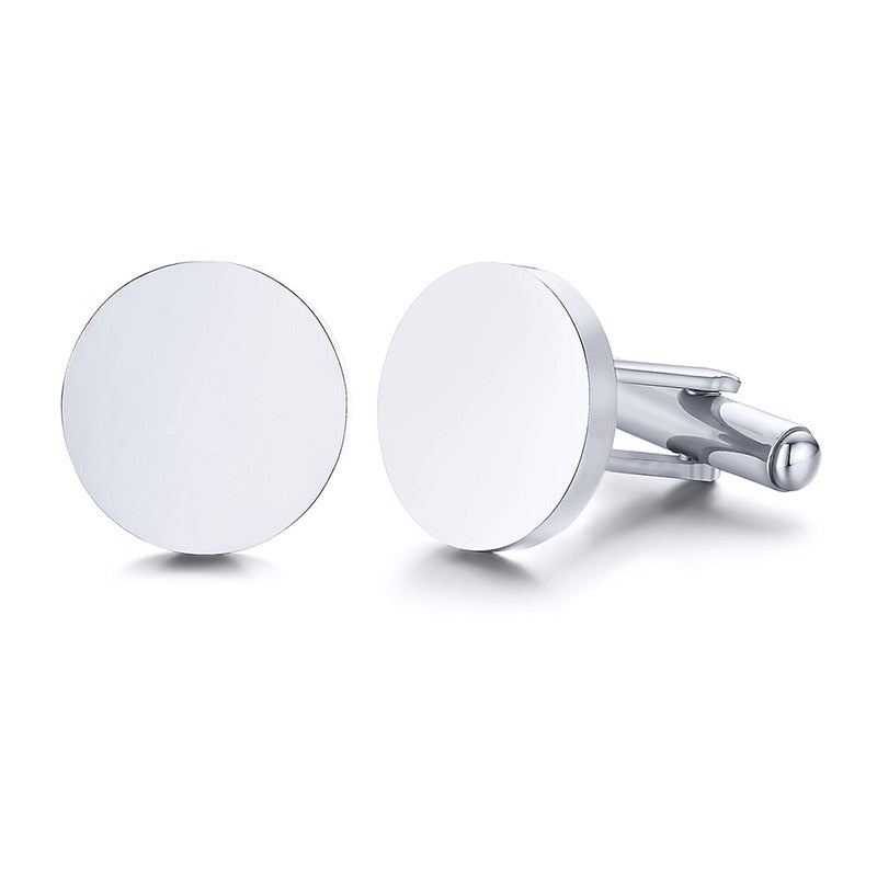 Engrave Initial Cufflinks for Wedding Birthday Groomsmen Gift Stainless Steel Cufflinks Statement Jewelry