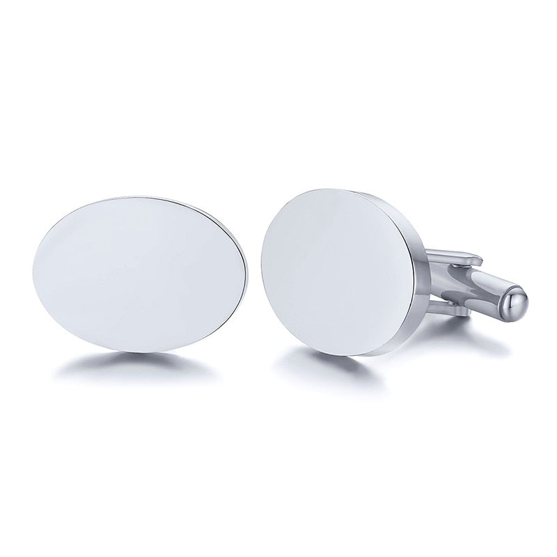Engrave Initial Cufflinks for Wedding Birthday Groomsmen Gift Stainless Steel Cufflinks Statement Jewelry