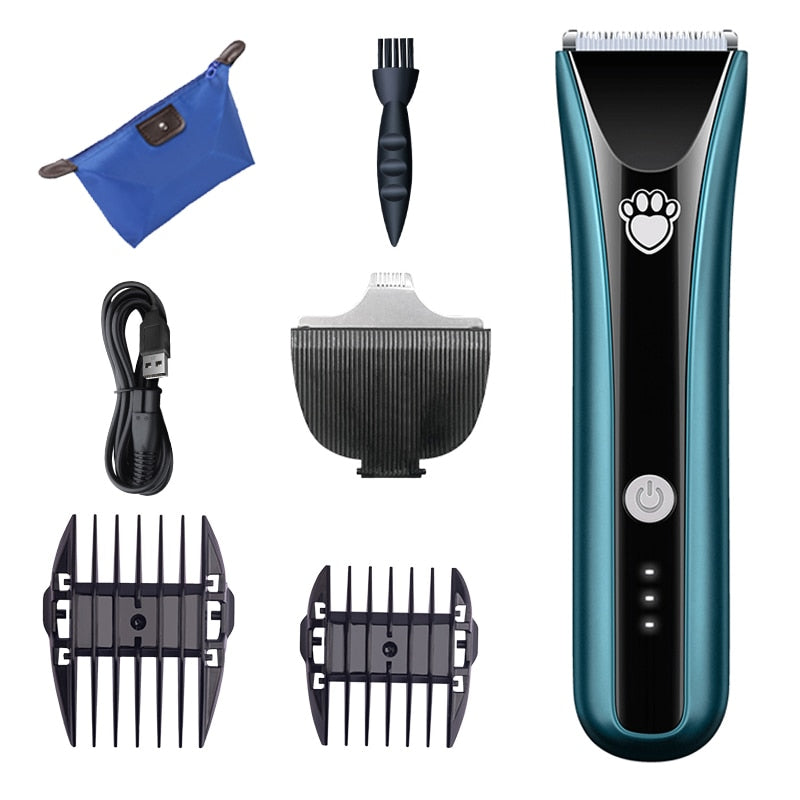 Pet Clipper Electric Pet Hair Trimmer Shaver Rechargeable Pet Dog Cat Low-Noise Hair Clipper Grooming Shaver Cut Machine Set