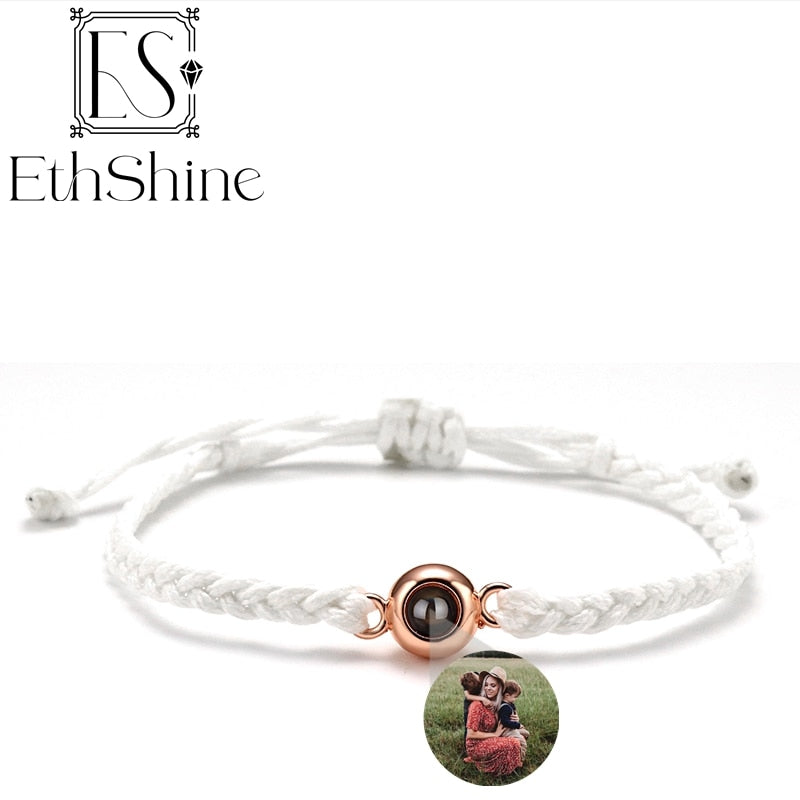 Personalized Circle Photo Projection Bracelet - Couples  Custom Jewelry  Lover Family Keepsake