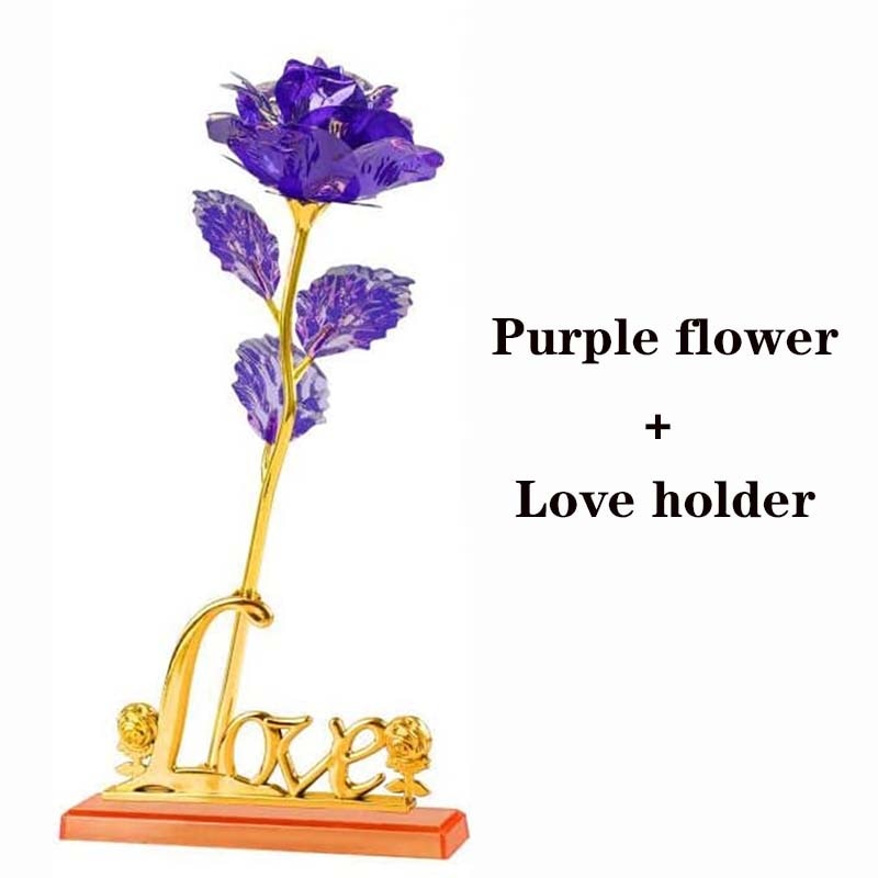 24K Foil Plated Roses Artifical Flowers Wedding Decor Lover Lighting Roses Creative Gift