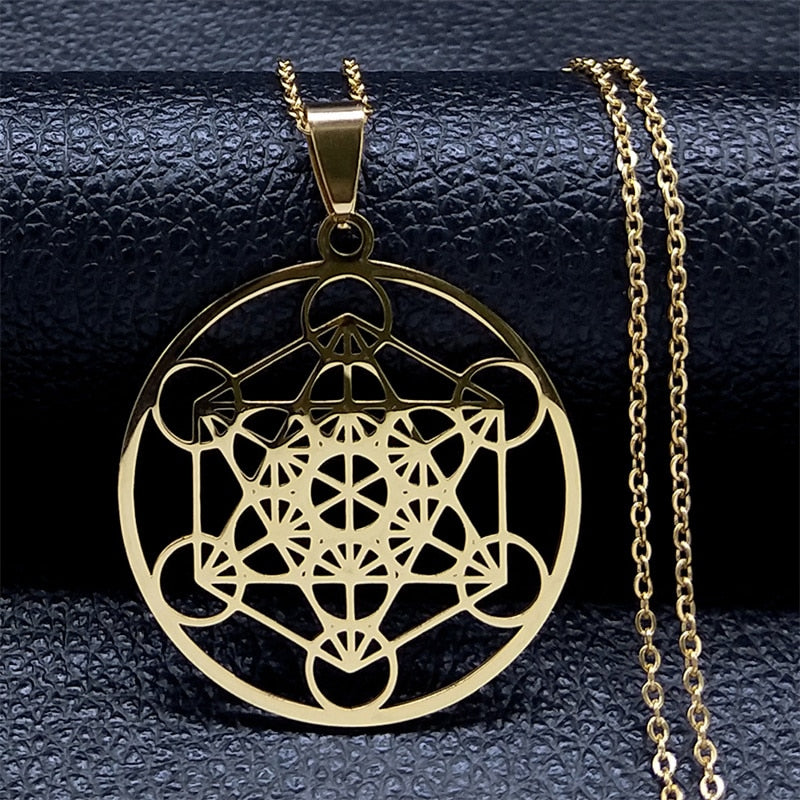 Seven Archangels Amulet Stainless Steel Necklaces Men Seal of Solomon Talisman Christian Protection Jewelry collar hombre N1162