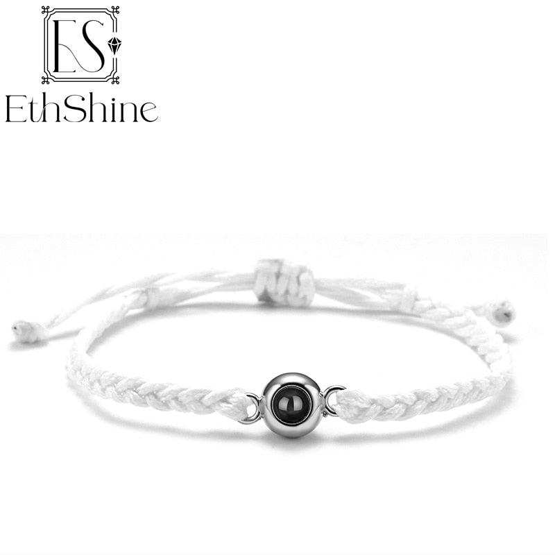 Personalized Circle Photo Projection Bracelet - Couples  Custom Jewelry  Lover Family Keepsake