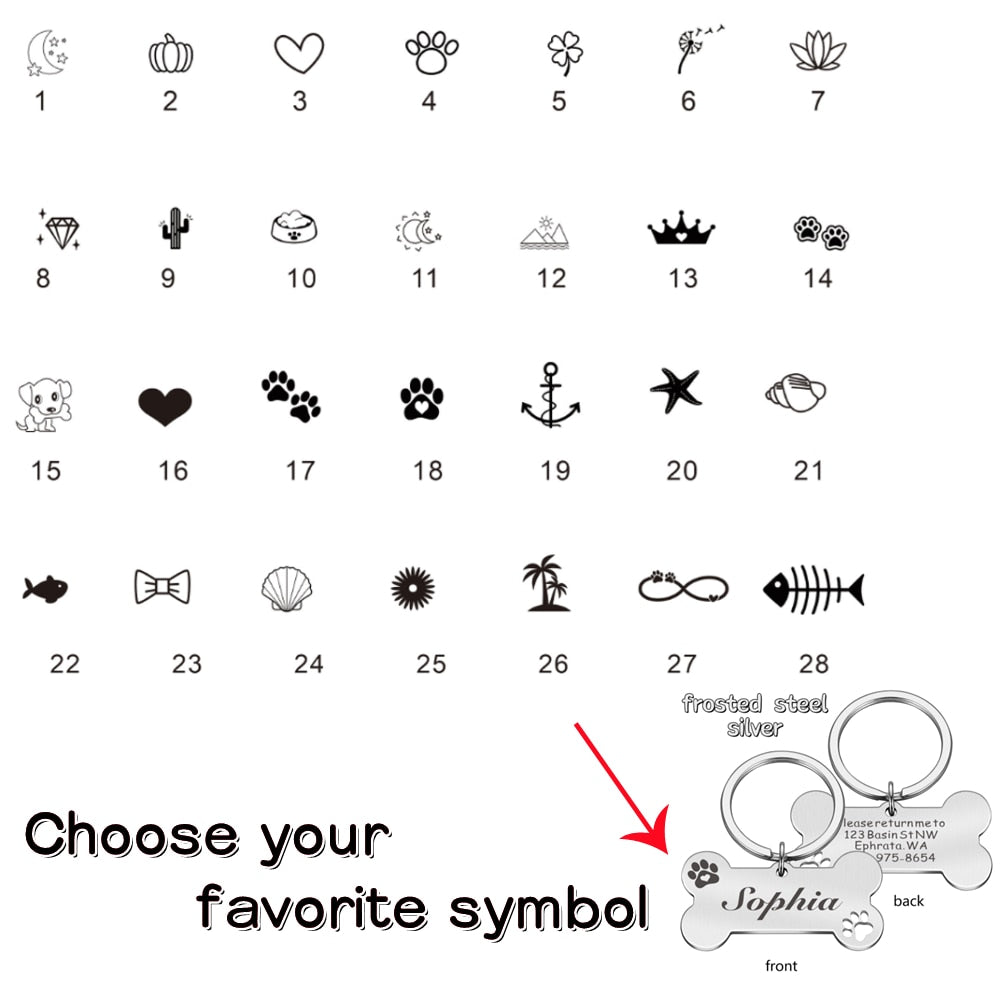 Personalized Pet ID Tag Keychain Engraved Pet ID Name for Cat Puppy Dog Collar Tag Pendant Keyring Bone Pet Accessories