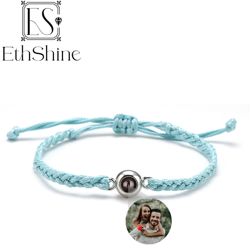 Personalized Circle Photo Projection Bracelet - Couples  Custom Jewelry  Lover Family Keepsake