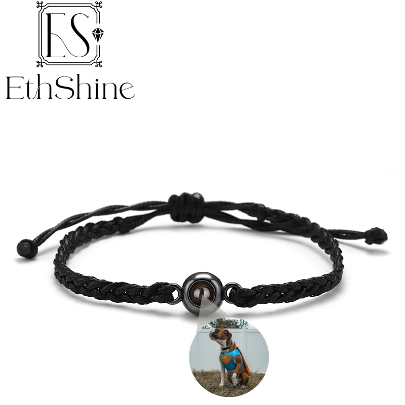 Personalized Circle Photo Projection Bracelet - Couples  Custom Jewelry  Lover Family Keepsake