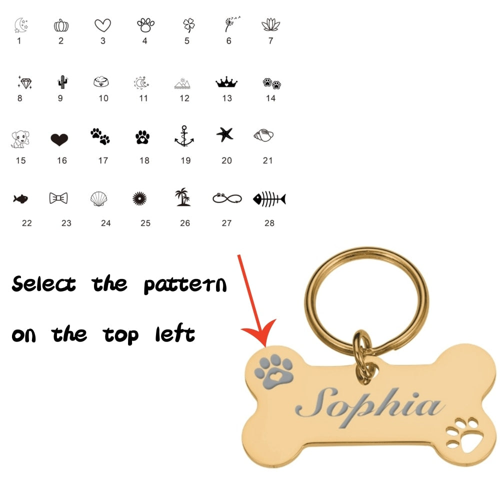 Personalized Pet ID Tag Keychain Engraved Pet ID Name for Cat Puppy Dog Collar Tag Pendant Keyring Bone Pet Accessories