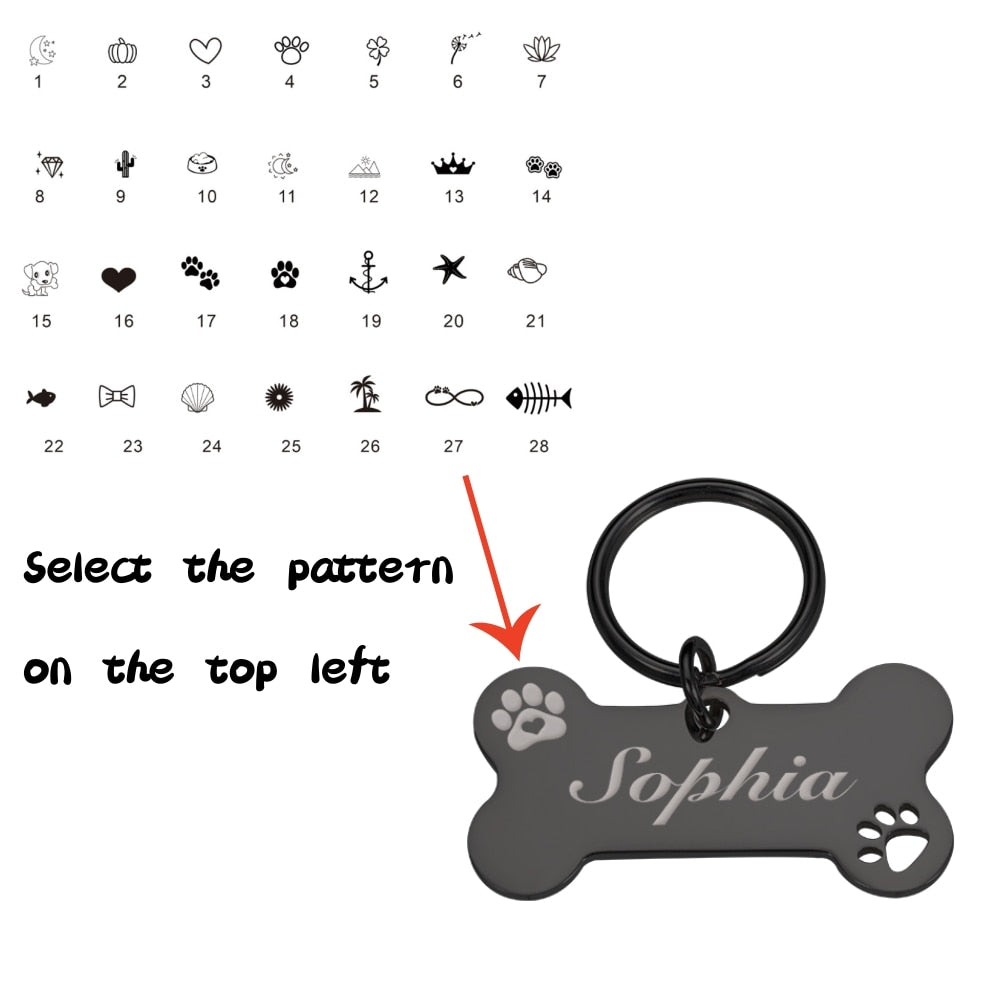 Personalized Pet ID Tag Keychain Engraved Pet ID Name for Cat Puppy Dog Collar Tag Pendant Keyring Bone Pet Accessories