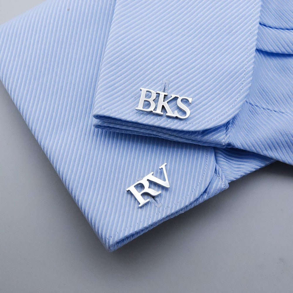 Custom Cufflinks for Mens Original Luxury Personalized Logo Name Letter Stainless Steel Suit Shirt Button Wedding Groomsmen Gift