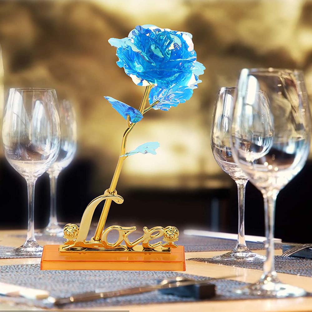 24K Foil Plated Roses Artifical Flowers Wedding Decor Lover Lighting Roses Creative Gift