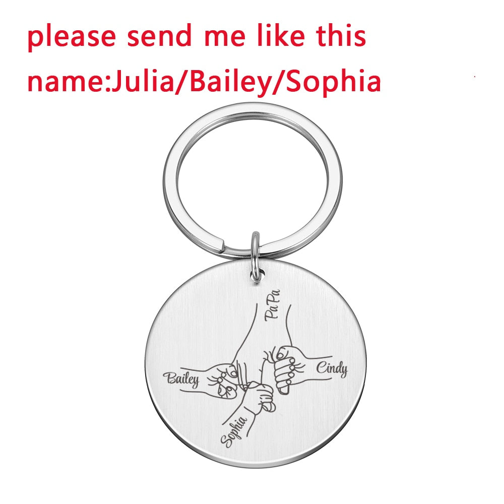 Personalized Father's Day Keychain Gifts Customized Papa Key Chains Gift for Daddy Original Love Gifts to Daddy Car Key Pendant