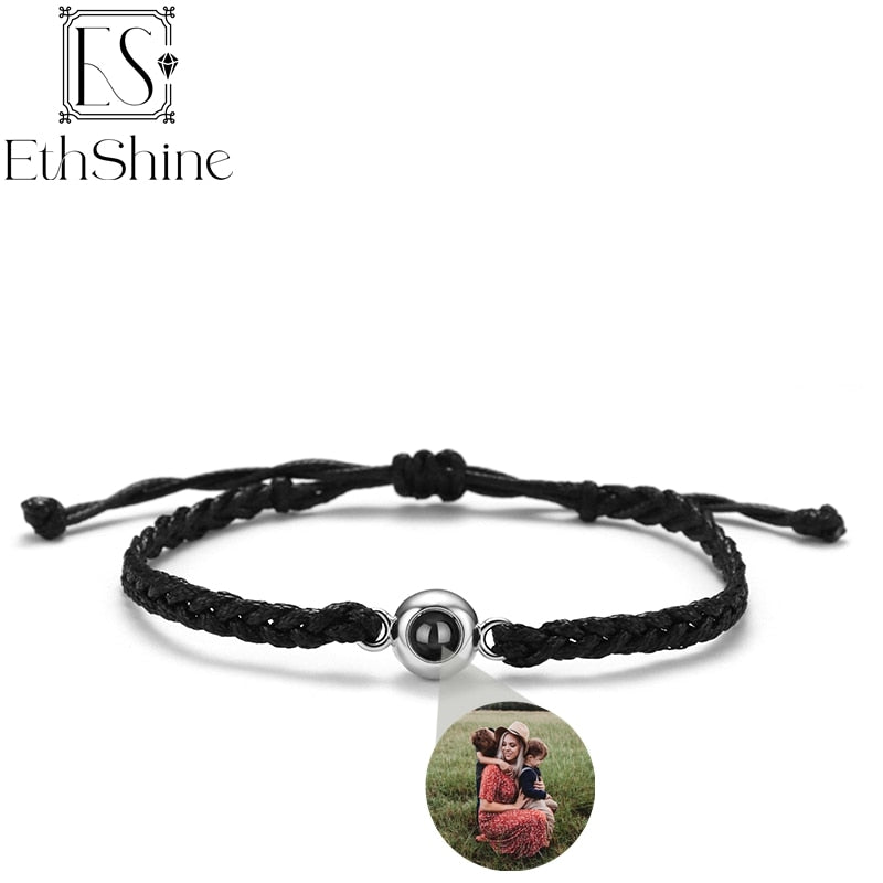 Personalized Circle Photo Projection Bracelet - Couples  Custom Jewelry  Lover Family Keepsake