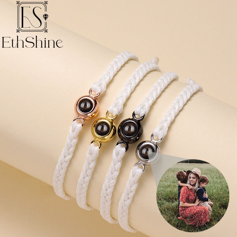 Personalized Circle Photo Projection Bracelet - Couples  Custom Jewelry  Lover Family Keepsake