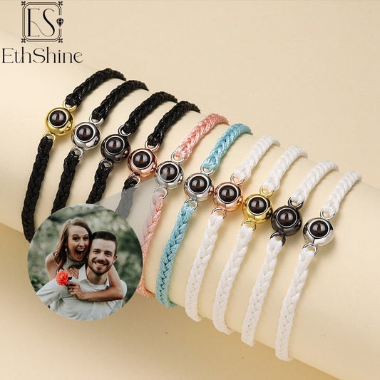 Personalized Circle Photo Projection Bracelet - Couples  Custom Jewelry  Lover Family Keepsake