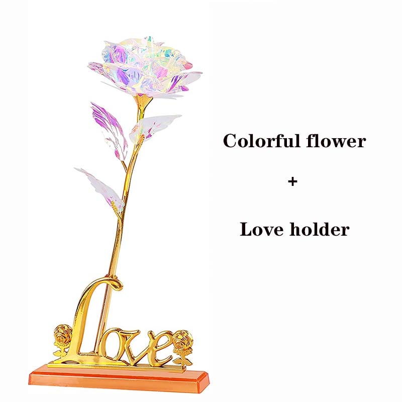24K Foil Plated Roses Artifical Flowers Wedding Decor Lover Lighting Roses Creative Gift