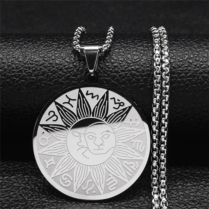 Seven Archangels Amulet Stainless Steel Necklaces Men Seal of Solomon Talisman Christian Protection Jewelry collar hombre N1162