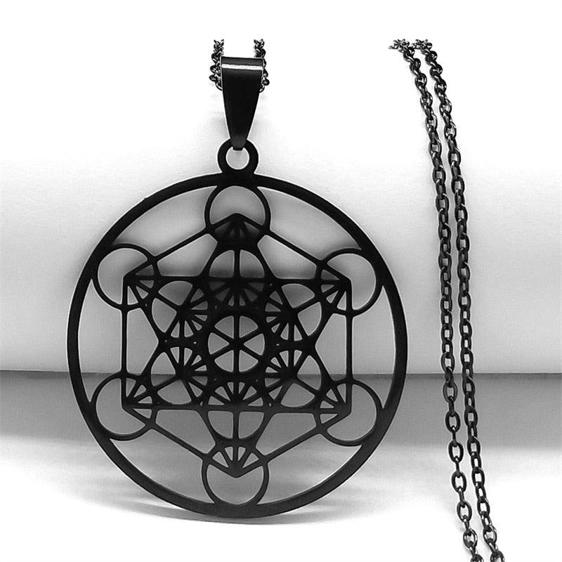 Seven Archangels Amulet Stainless Steel Necklaces Men Seal of Solomon Talisman Christian Protection Jewelry collar hombre N1162