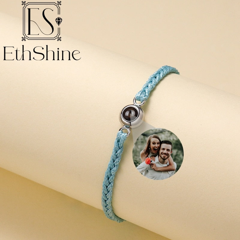 Personalized Circle Photo Projection Bracelet - Couples  Custom Jewelry  Lover Family Keepsake