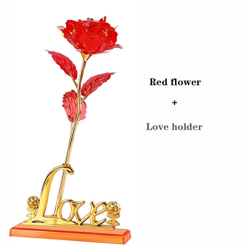 24K Foil Plated Roses Artifical Flowers Wedding Decor Lover Lighting Roses Creative Gift